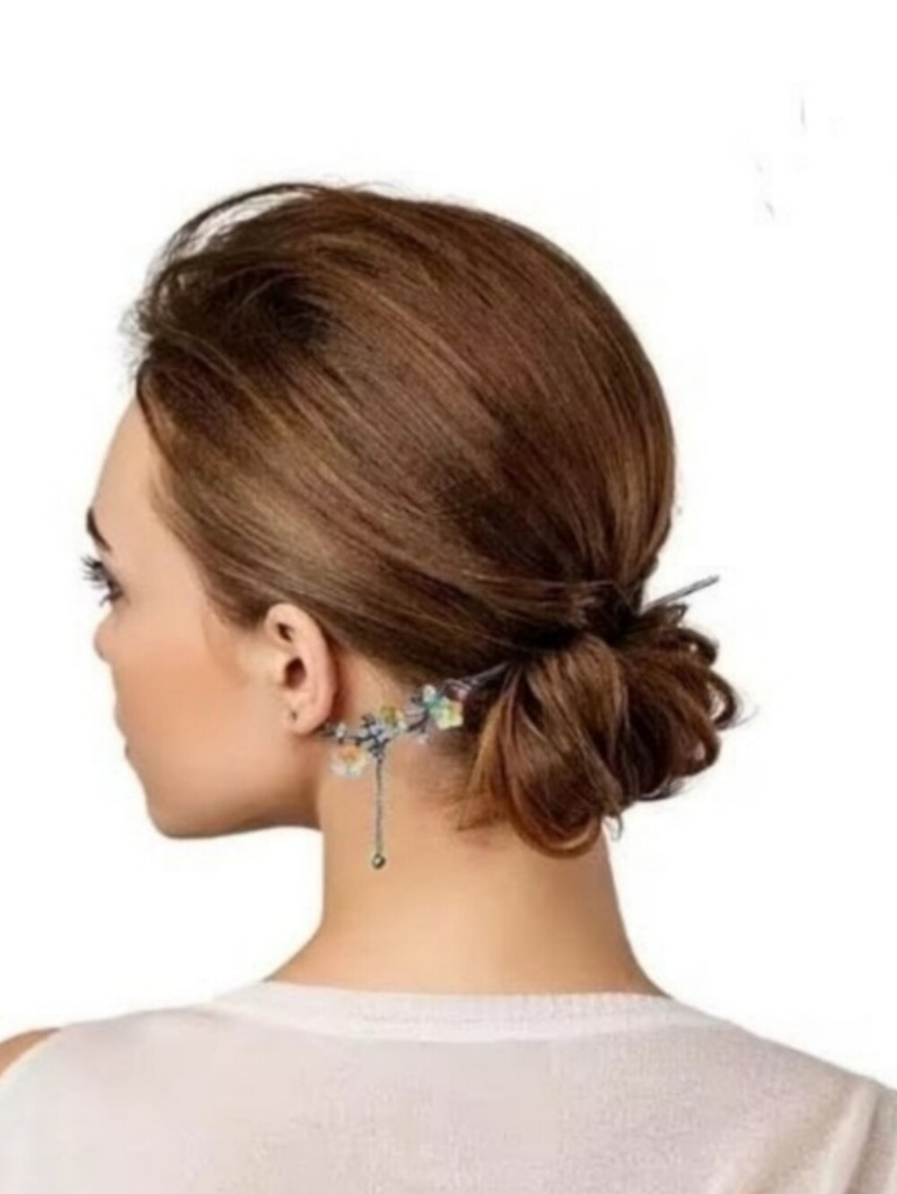 Chopsticks Dangling AB Jewel Wooden Hair Styling Tools Pkg of of 2